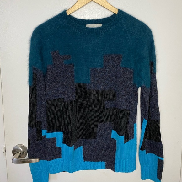 3.1 Phillip Lim Wool Blend Colourblock Sweater - Picture 1 of 4